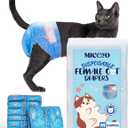 MICOOYO Disposable Cat Diapers, Cat Diapers for Female Cats with Ultra Stretchy, Puppy Diaper Super Absorbent, Fit for Cats in Heat or Incontinence, 20 Count Medium Size