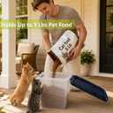 5-10 Lbs Airtight Cat Dog Food Storage Container with Buckle-Lock Lid & Scoop - 8QT Compact Pet Food Container for Dog, Cat, Bird Seed, Chicken - Dry Food Storage Bin Container for Rice, Cereal, Flour