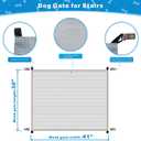 Dulepax Dog Gate for Stairs Mesh Baby Gate 30" Hx41 W Dogs Screen for Stairways Doorways, High Density Elastic Pet Gate Indoor Safety with Metal Hooks