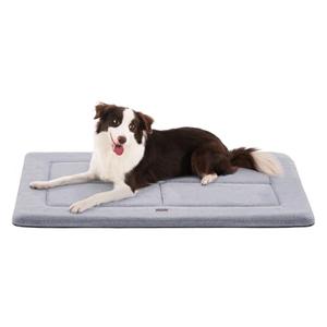 Made4Pets Dog Crate Pad Bed for Medium Large Dogs, Washable & Reversible, Anti-Slip Kennel Mat for Cozy Sleeping, Soft Fluffy Dog Bed for Indoor & Outdoor Use, 35"x23", Gray