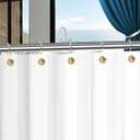 12Pcs Hollow Ball Shower Curtain Hooks Luxury Quality Rustproof Stainless Steel Shower Curtain Rings Hooks for Bathroom Rod (Gold)