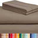 LuxClub 4 PC Queen Sheet Set, Breathable Luxury Bed Sheets, Deep Pockets 18" Wrinkle Free Cooling Sheets Machine Washable Hotel Bedding Silky Soft - Tree Bark Queen