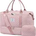 LOVEVOOK Travel Duffle Bag,Weekender Bags for Women with Shoe CompartmentCarry on Overnight Bag with Toiletry Bag,Gym Duffel Bag with Wet Pocket, Hospital Bags for Labor and Delivery (Large-2 Pcs)