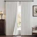 IVAPUPU Pinch Pleated Linen Blend Blackout Curtains for Bedroom - Ivory Full Black Out Curtains 84 Inch 2 Panels Set for Living Room Darkening Thermal Window Curtain Drapes with 16pc Hooks