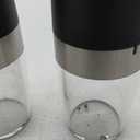 CIRCLE JOY Gravity Electric Salt and Pepper Grinder Set Automatic Salt and Pepper Grinder Set with LED Light, Battery Operated, Adjustable Coarseness, Large Capacity, for Home Kitchen BBQ (Battery/Black Set)