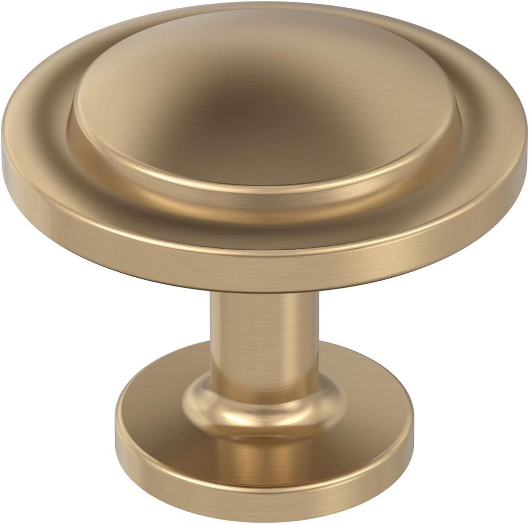 Amerock 10BX37025CZ | Champagne Bronze Cabinet Knob | 1-3/16 inch (30mm) Diameter | 10 Pack | Loop | Furniture Hardware