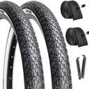 Hycline 26x2.125 Cruiser Bike Tires Set: 2-Pack 26-inch Premium Butyl Rubber Puncture-Resistant Folding Replacement Bicycle Tires for Beach Cruiser and Urban Commuting Bicycle