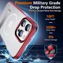 SPIDERCASE Magnetic for iPhone 13 Pro Max Case, with 2Pcs [Tempered Glass Screen Protector] [ Military Grade Drop Protection] Invisible Kickstand Slim Case for iPhone 13 Pro Max 6.7", Red