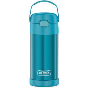 THERMOS FUNTAINER Water Bottle with Straw - 12 Ounce - Kids Stainless Steel Vacuum Insulated Water Bottle with Lid, Teal