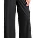 G4Free Chillwhisp Lightweight Flowy Wide Leg Pants Women Elastic Waist Drapey Casual Pants with Pockets (Medium, Black)