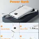 Portable Charger with Built in Cables,TESSAN 10000mAh Power Bank Fast Charging with Foldable Wall Plug Charger, PD20W Compact Battery Pack Travel Essentials for iPhone 17/16/15 Series,Samsung,Tablets