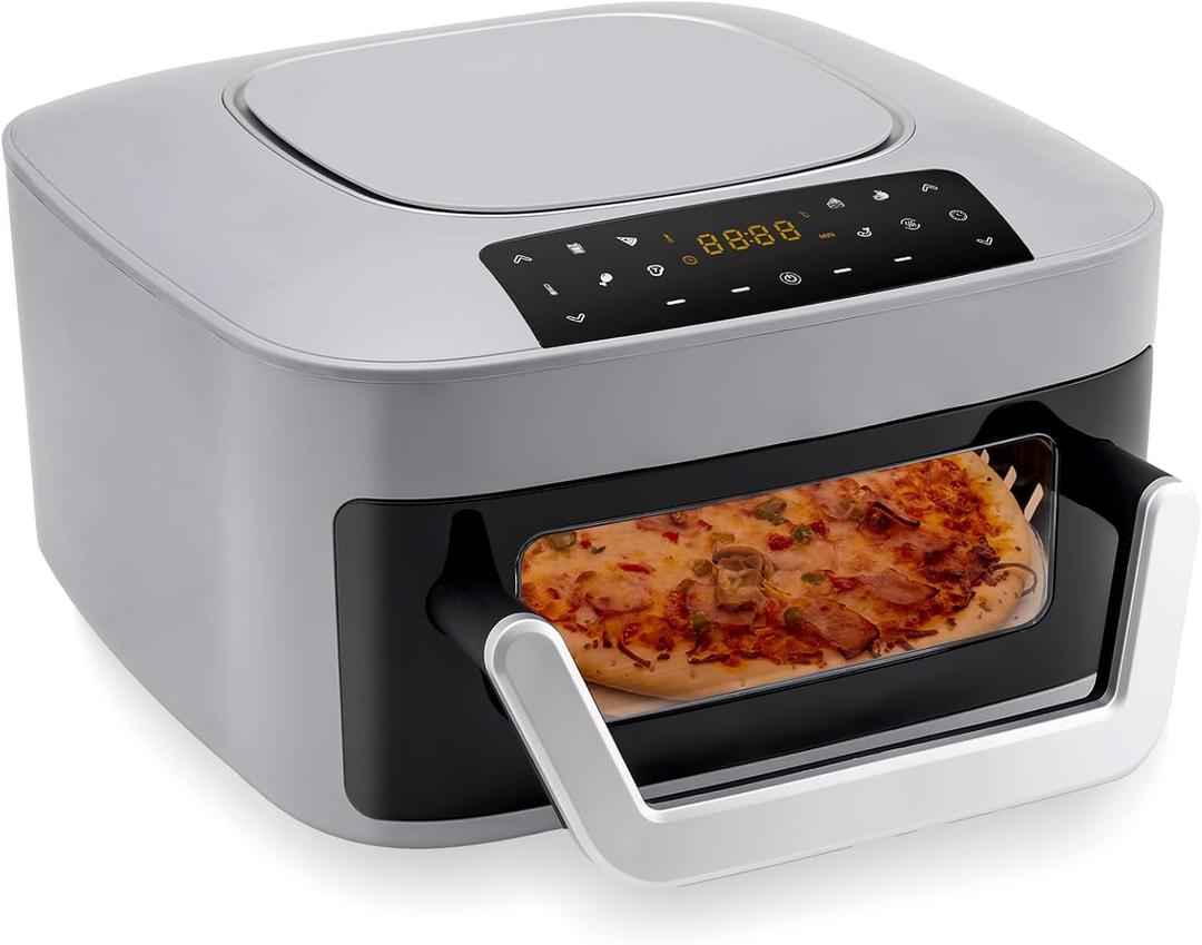 8-in-1 Air Fryer Top & Bottom Heating, 4QT Indoor Pizza Oven | 360 Airflow 