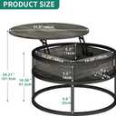 YITAHOME Round Lift Top Coffee Tables for Living Room with Hidden Storage Compartment, Modern Grey Coffee Table with Storage 2 Tiers for Home Decor Office Round Center Tables Living Room Table, Grey, 31.5 inches x 31.5 inches x 18.5 inches
