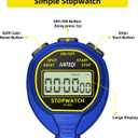 Waterproof Stopwatch Timer, Large Display Simple Silent Stop Watch with ON/Off Function No Clock No Calendar No Alarm Basic Operation for Sports Coaches Swimming Running Training, Blue