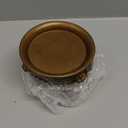 NIKKY HOME Gold Decorative Iron Plate Candle Holders Set of 2, Vintage Pillar Candlestick Stand Base Tray for LED & Wax Candles, Incense Cones, Spa, Weddings