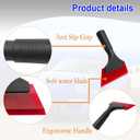 3 x Rubber Window Tint Squeegee, Super Flexible Silicone Squeegee No-Slip Handle for Car Remove Frost and Snow, RV, Windshield, Shower, Bathroom, Glass, Mirror 5 in Length (Red)