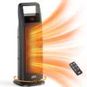 Space Heater Indoor, 1500W PTC Electric Heaters with Thermostat, 75 Oscillation, 1-8H Timer, Ceramic heaters for Indoor use with Remote, Fast Safety Room Heater for Home Bedroom Office