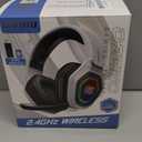 Ozeino 2.4GHz Wireless Gaming Headset for PC, Ps5, Ps4 - Lossless Audio USB & Type-C Ultra Stable Gaming Headphones with Flip Microphone, 40-Hr Battery Gamer Headset for Switch, Laptop, Mobile, Mac (Black and White)