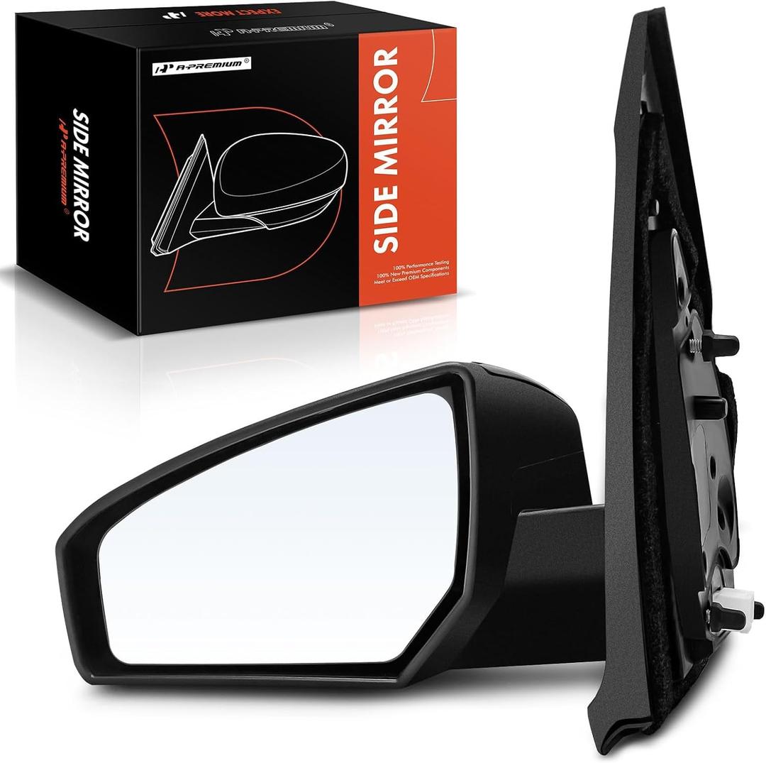 A-Premium Driver Side Power Door Mirror - Compatible with Nissan Sentra 2007 2008 2009 2010 2011 2012 - Non-Heated Non-Folding Black Outside Rear View Mirror - Replace# NI1320167, 96302ET01E