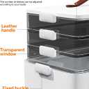 4-Tier Medicine Cabinet Organizer with Leather Handle, Empty Plastic First Aid Kit, Multipurpose Storage Box with A Portable Weekly Pill Organizer for Family Emergencies, Home