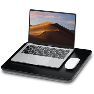 Portable Lap Laptop Desk with Pillow Cushion, Fits up to 15.6 inch Laptop, Lap Stand for Bed & Couch & Carpet, Book Tablet/Drawing Board/Computer Laptop Stand - Black