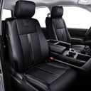 Carlimeki Leather Seat Covers Custom Fit for Tundra 2026 2025 2024 2023 2022 CrewMax SR, SR5, Limited, Platinum, 1794 Edition, TRD Pro, Capstone - Carbon Fiber - Premium Faux Leather Fully Covered