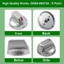 DG64-00473A Upgraded Stove Knobs Replacement Compatible with Samsung Stove knobs,Range Oven Gas Stove Knob NX58F5700WS NX58H5600SS NX58H5650WS NX58J7750SS NX58M6850SS 5pcs