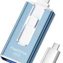 MFi Certified Flash Drive for iPhone iPad 256GB, Photo Stick for External Memory Storage, Easily Back Up and Save Photos Videos, USB Memory Stick Thumb Drive for iPhone/iPad/Android/PC (Sky Blue)