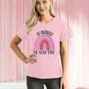 Breast Cancer Shirts for Women: in October We Wear Pink Tshirt Breast Cancer Awareness Tees Rainbow Ribbon Tops (Pink, M)