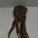 xiweiya 26inch Mixed Burgundy Double Dutch Braided Wigs Pure Human Hand Bouncy Curly Ombre Wine Red Lace Front Wig with Baby Hair for Women