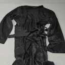 Previn Men's Satin Kimono Robe Long Spa Bathrobes Luxurious Silk Long Sleeve Loungewear (XX-Large, Black)