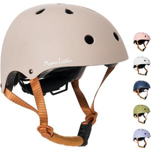 MomnLittle Kids Bike Helmet with Quick Pinch-Free Magnetic Buckle CPSC Certified Bike Helmet for Toddler Boys and Girls (Small: 20.4" - 22", Warm Grey)