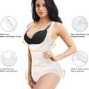 REYEOGO Shapewear Bodysuit for Women Tummy Control Butt Lifter Panty Hi-Waist Trainer Stomach Body Shaper Slimming Girdles White, XL
