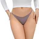 2 x DEANGELMON Women String Bikini Panties Seamless Underwear Microfiber No Show Invisible Stretchy Soft Pack (L)