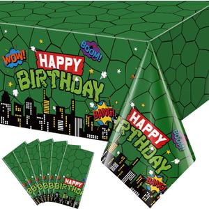 6 Pcs Turtle Birthday Party Tablecloths Decorations, Disposable Cartoon Turtle Table Cloths Plastic Rectangle Table Covers for Cartoon Theme Birthday Party Supplies, 54x108 Inches