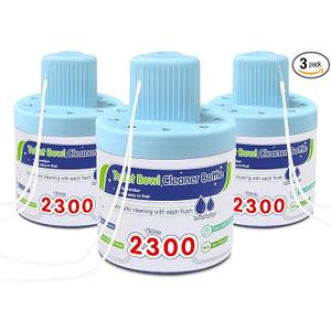 Msvvko Toilet Bowl Cleaner, Automatic Long-Lasting Blue Toilet Cleaner Bottle, Septic Safe Toilet Bowl Tablets in Bottles, Fresh Bathroom & Deodorize, 3 Pack, 2300 Flushes Each