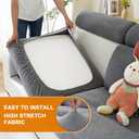 Couch Cushion Covers, Couch Covers Magic Sofa Covers Washable Stretch Resistant Slipcovers for Sectional and L Shaped Seats Furniture Protectors for Pets (Back Cover L, Dark Gray)