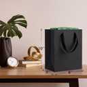 PrimeSign Black Gift Bags With Handles: 8x5x10 Inch 50 Pack Medium Paper Bags Bulk For Party Shopping Wedding Birthday Graduation Fathers Day