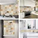 20Pcs Peel and Stick Tile Stickers 5.9x5.9 Inch Retro Style Walls Stickers Waterproof Tile Wallpaper for Kitchen Bathroom Backsplash Furniture Staircase (007, 5.9x5.9in)