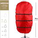 3 x ZOBER Upright Christmas Tree Storage Bag With Drawstring Hem- Fits 7.5 Ft Trees - Oxford Waterproof Fabric Christmas Tree Bag For Storage Box For Xmas - Strong, Durable Straps & Handles - Red