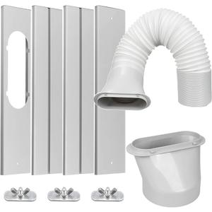 Portable Air Conditioner Window Vent Kit with 5.9" Exhaust Hose, AC Window Vent Kit Adjustable 59" Length Hose for A/C Unit Universal for Sliding Vertical/Horizontal Windows