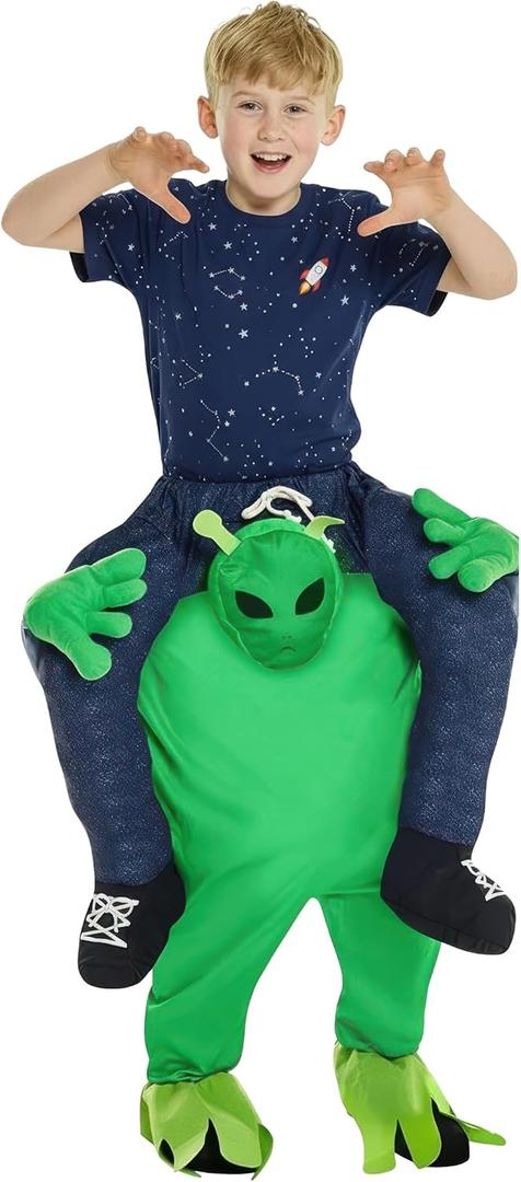 Morph Alien Piggyback Kids Costume, Alien Outfit Boy, Halloween Costume for Kids