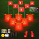 Golf Yard Bucket Games, 6 Holes Golf Practice Game with Flag, Indoor Outdoor Golf Chipping Game for Park, Beach, Backyard, Lawn