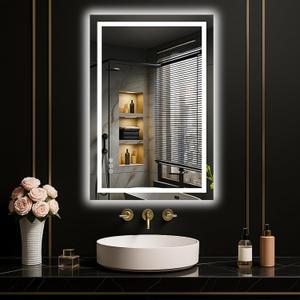 LOAAO 20"x30" LED Mirror for Bathroom, Lighted Bathroom Mirror with Lights, Anti-Fog, Dimmable, Memory Function, Clear Reflection