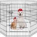 Pet Playpen Dog Pen Foldable Dog Exercise Fence 8 Panels 36 Inch Kennels Pet Playpen Options Ideal for Pet Medium Animals Outdoor Indoor