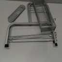 2 Tier Dish Drainers Drying Rack for Kitchen Counter Large Stainless Steel Dishes Drain with Drainboard, Space Saving, Big Modern Silver Countertop Metal Plates Dryer Strainer Holder and Extra Tray