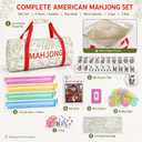 American Mahjong Tile Set, 166 Tiles Complete Mahjong Game Set for Beginner