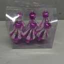 RoseCraft Christmas Ornaments Set, 5.9Inch Plastic Shatterproof Christmas Ball Hanging Ornaments for Xmas Tree Decorations, for Indoor Home Thanksgiving Halloween Party Decor - 6Pcs / Purple.