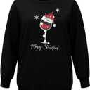 BLANCHES Plus Size Christmas Sweatshirts for Women Funny Xmas Sweater Pullover Cute Holiday Merry Christmas Graphic Tops (XXXL)