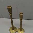 Rustic Gold Cast Iron Candle Holders Set of 2 - Vintage Style Candlesticks for Elegant Home Dcor - L:D3.5x12 / M:D3.5x10 / S:D3.5x8